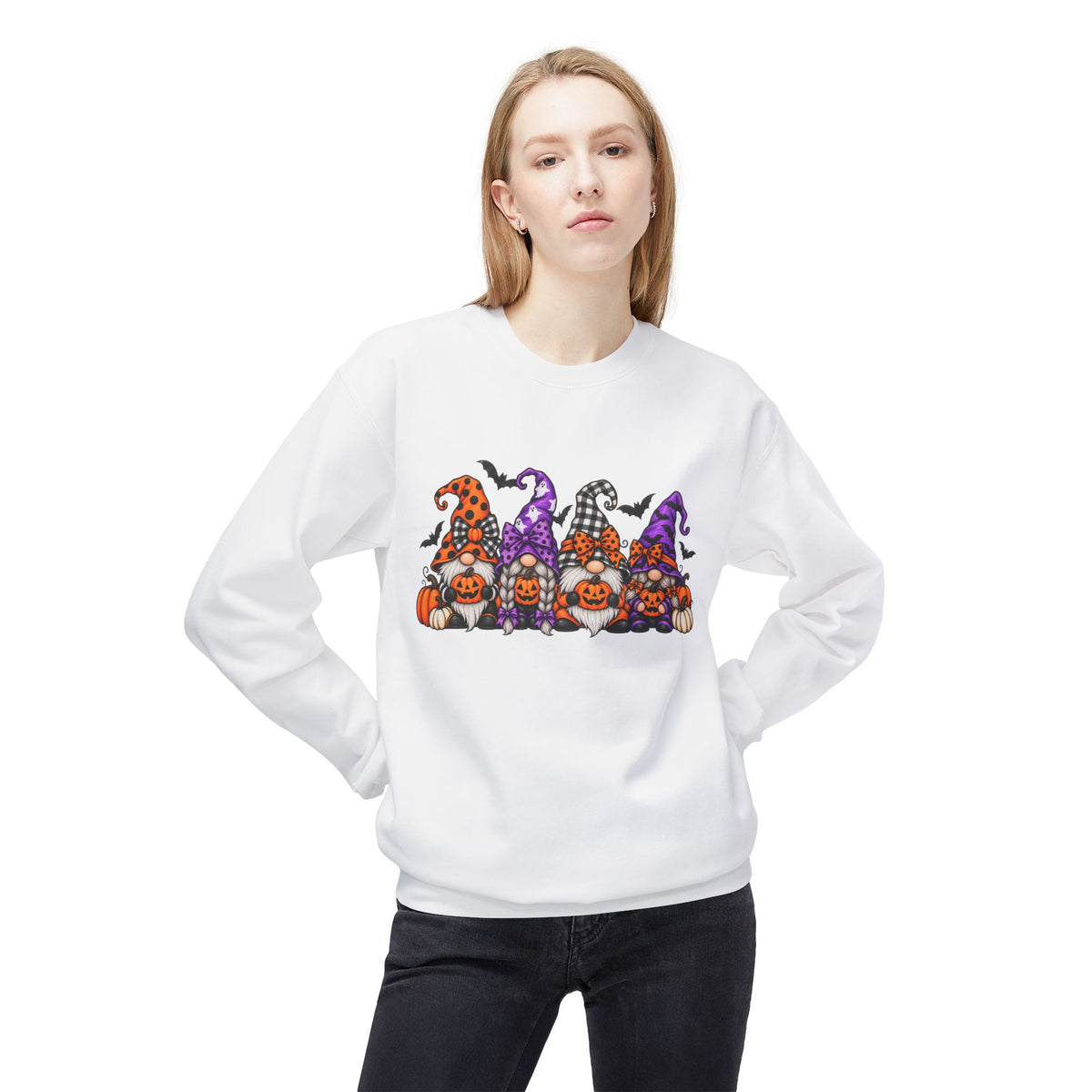 Halloween Pumpkin Gnomes Crewneck Sweatshirt