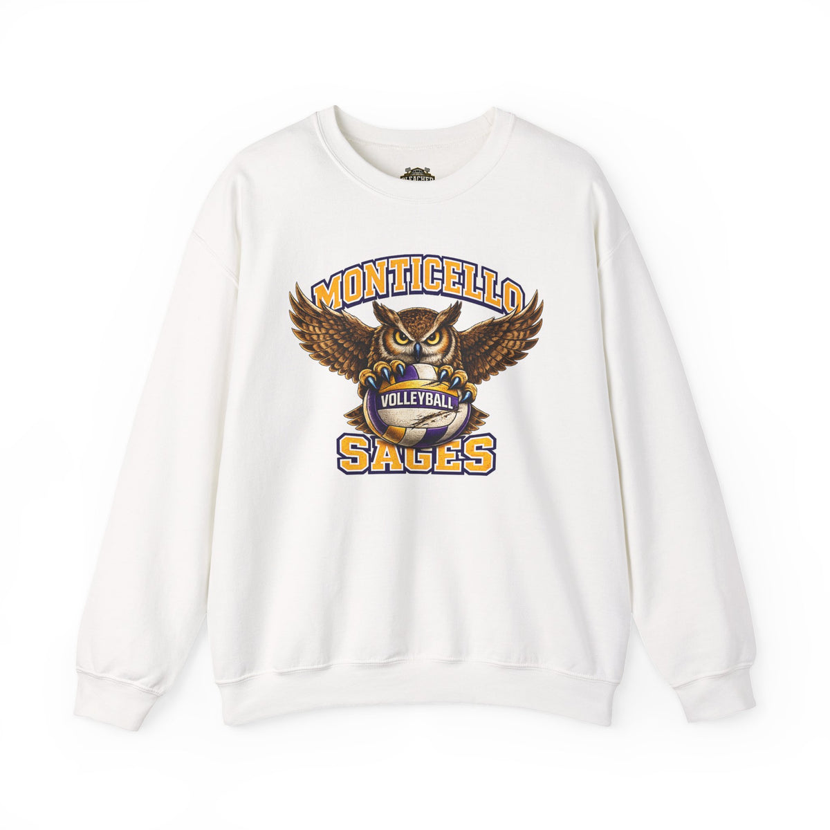 Monticello Sages Volleyball Crewneck Sweatshirt - Owl Wingspread Logo