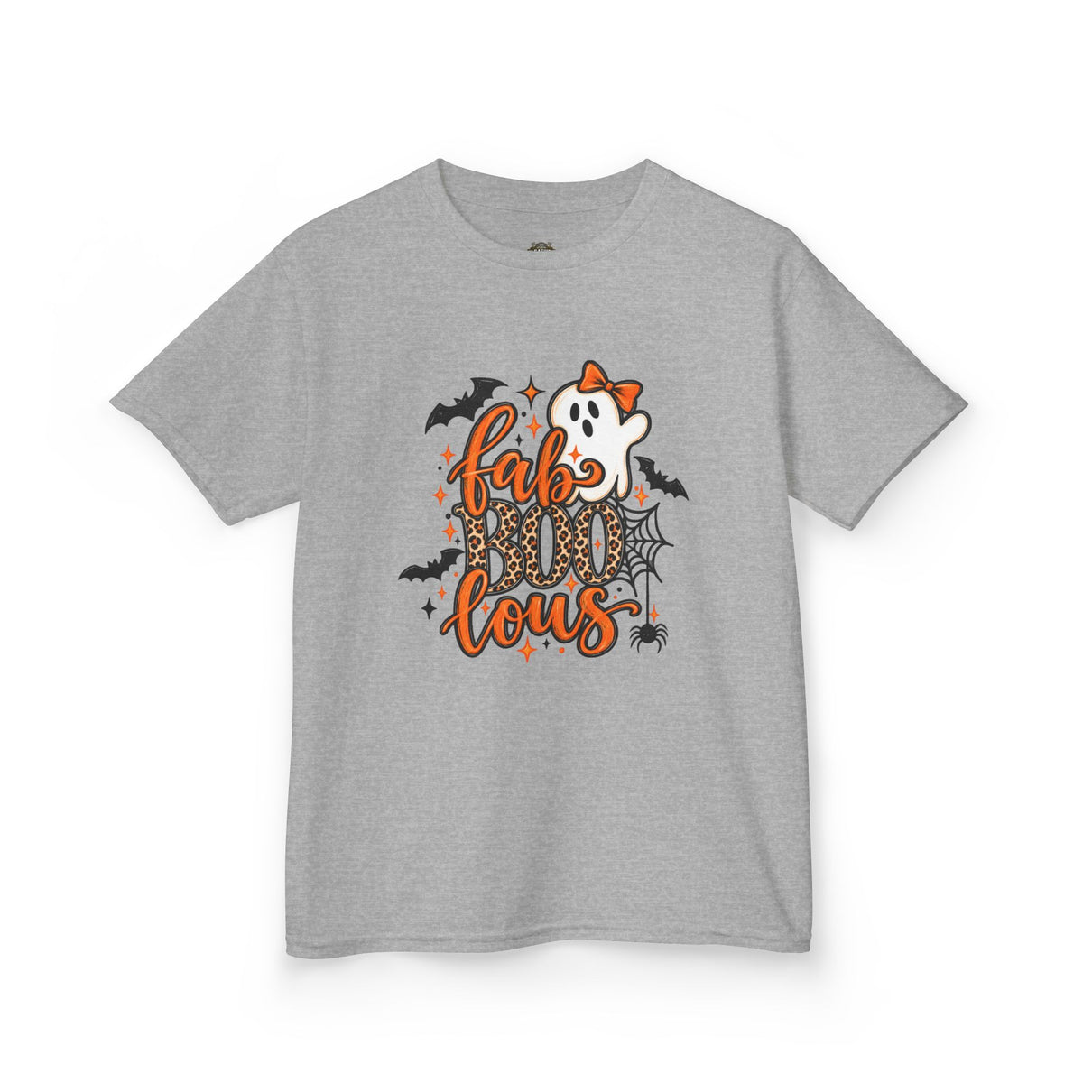 Kids Halloween Tee — "FabuBOO-lous" Ghost & Bats Halloween Shirt