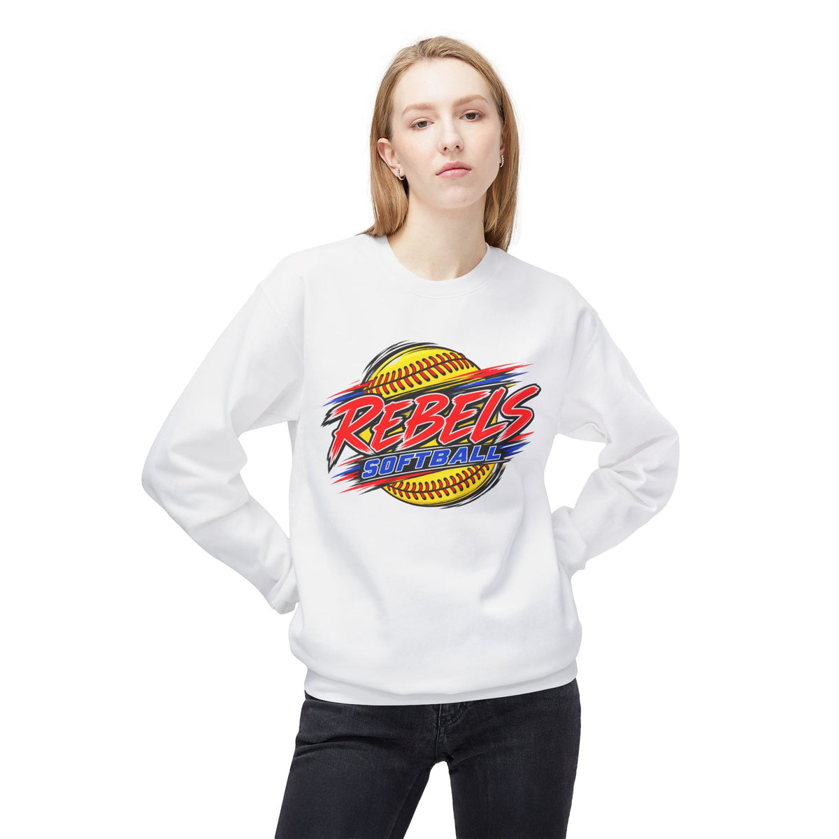 Rebels Softball Crewneck Sweatshirt — Bold Team Logo Pullover