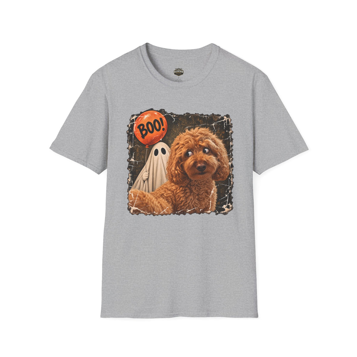 Halloween Dog T-Shirt – Cute Pup with 'Boo!' Ghost Design
