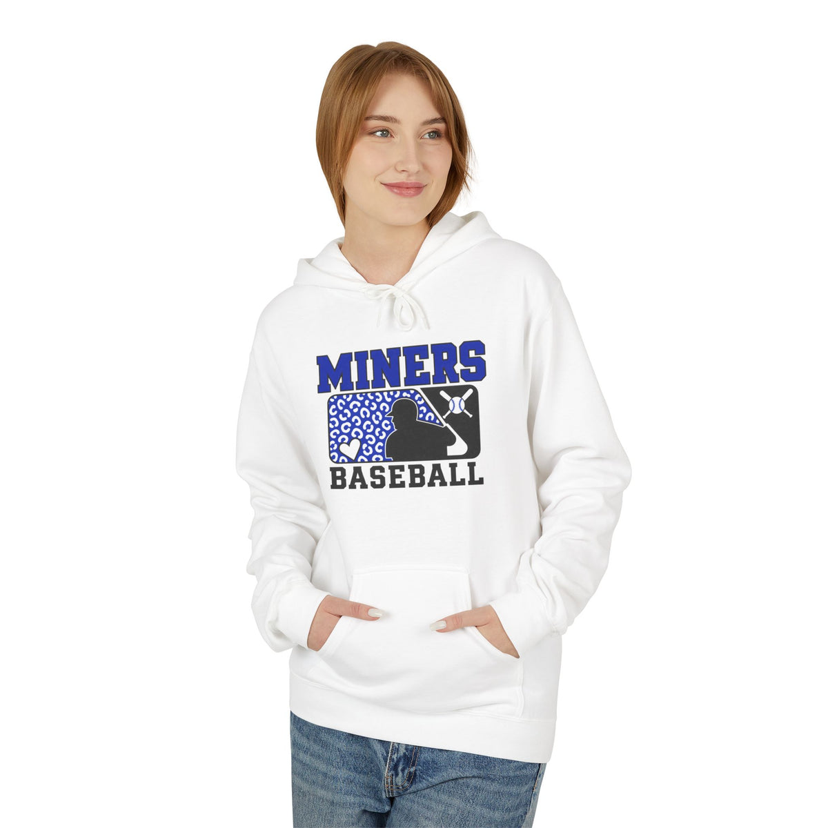 Miners Baseball Hoodie — Leopard Print Team Logo Pullover