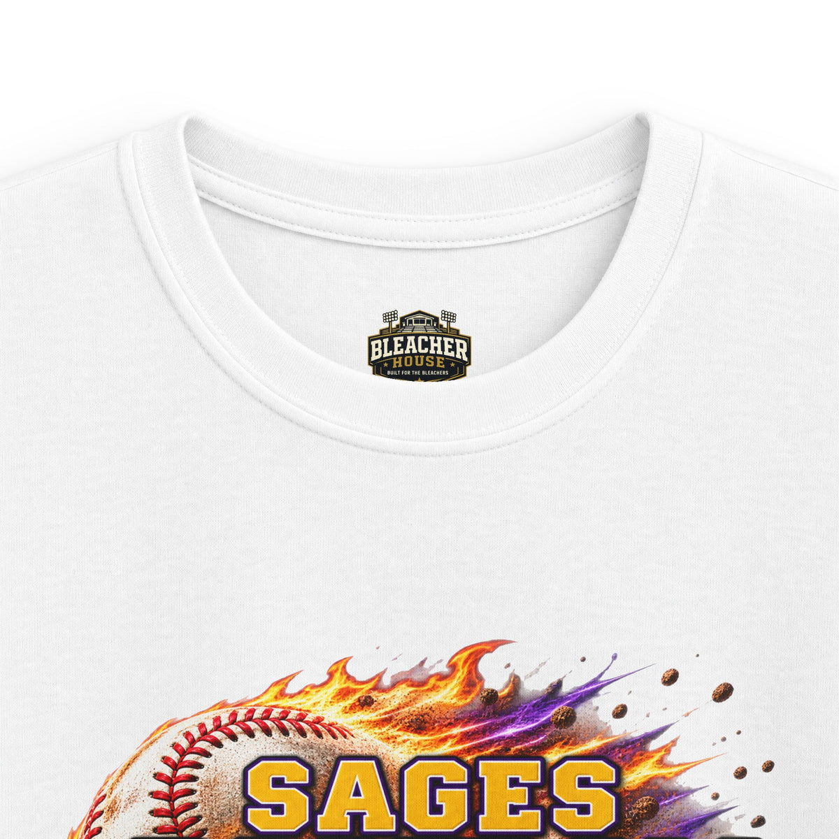 YOUTH Sages Flaming Baseball Team Tee – Youth Baseball Shirt