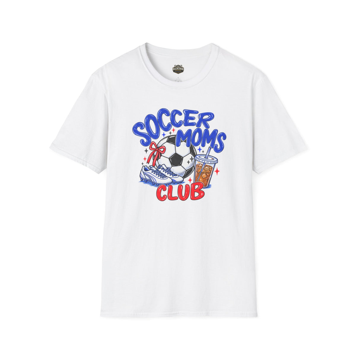 Soccer Moms Tee — 'Soccer Moms Club' Graphic T-Shirt with Ball, Cleats & Drink