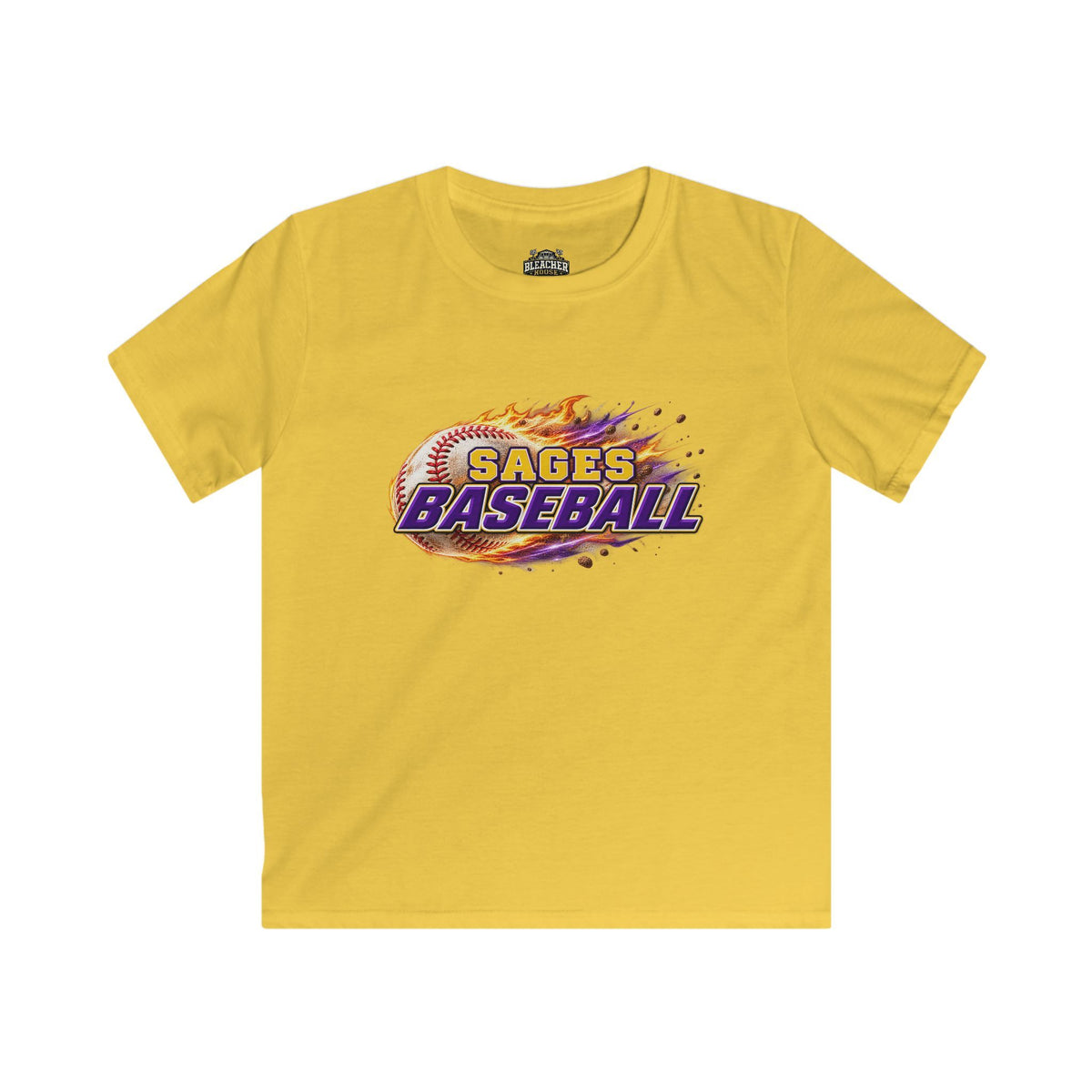 YOUTH Sages Flaming Baseball Team Tee – Youth Baseball Shirt