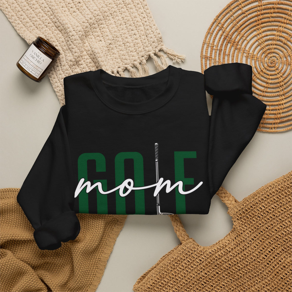 Golf Mom Crewneck Sweatshirt — 'MOM Graphic with Ball
