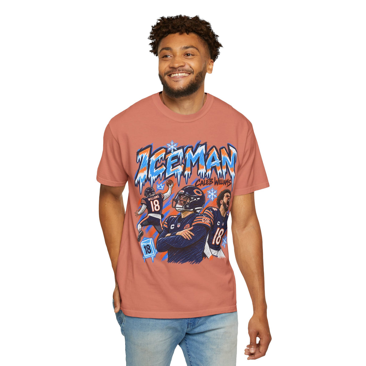 Caleb Williams, ICEMAN Graphic T-Shirt - Sunday Standouts Sketch Series