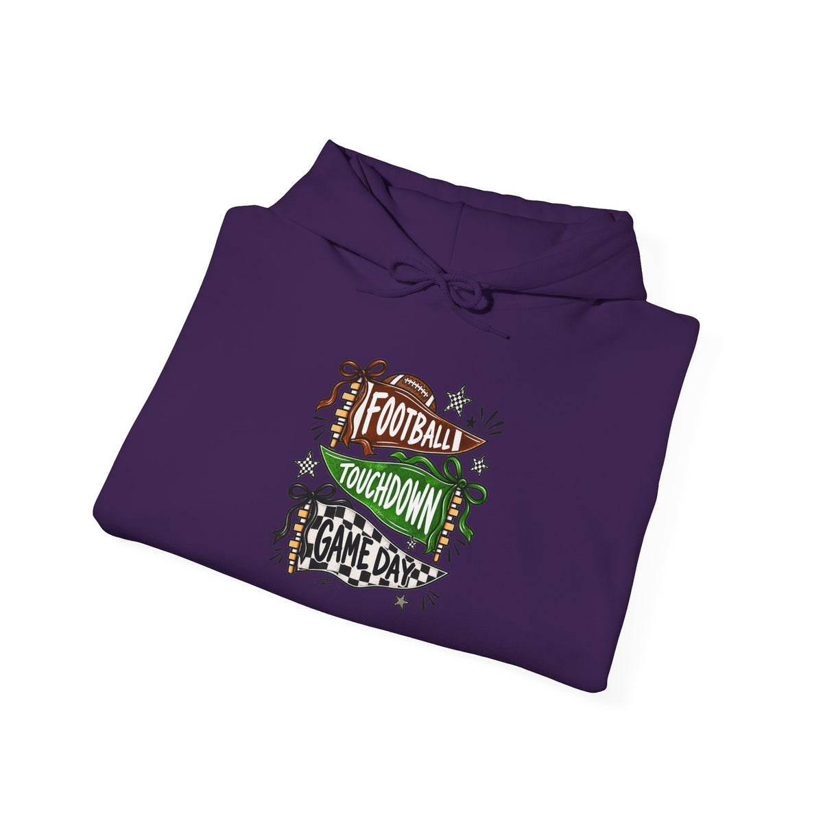 Football Touchdown Game Day Hoodie - Retro Grunge Sports Sweatshirt
