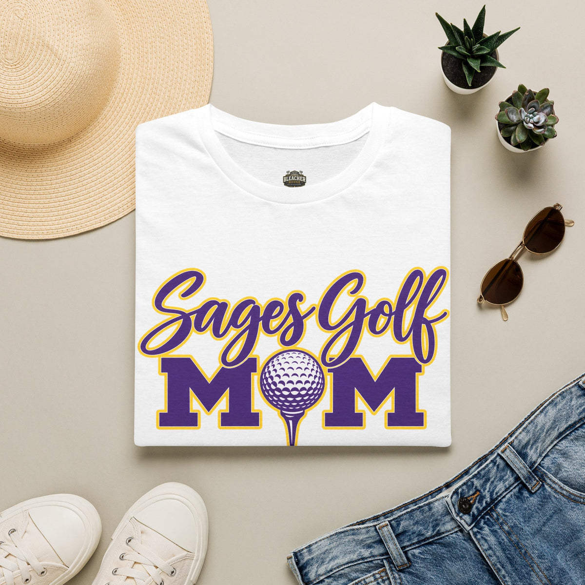 Sages Golf Mom T-Shirt — “Sages Golf MOM” Script & Tee Graphic