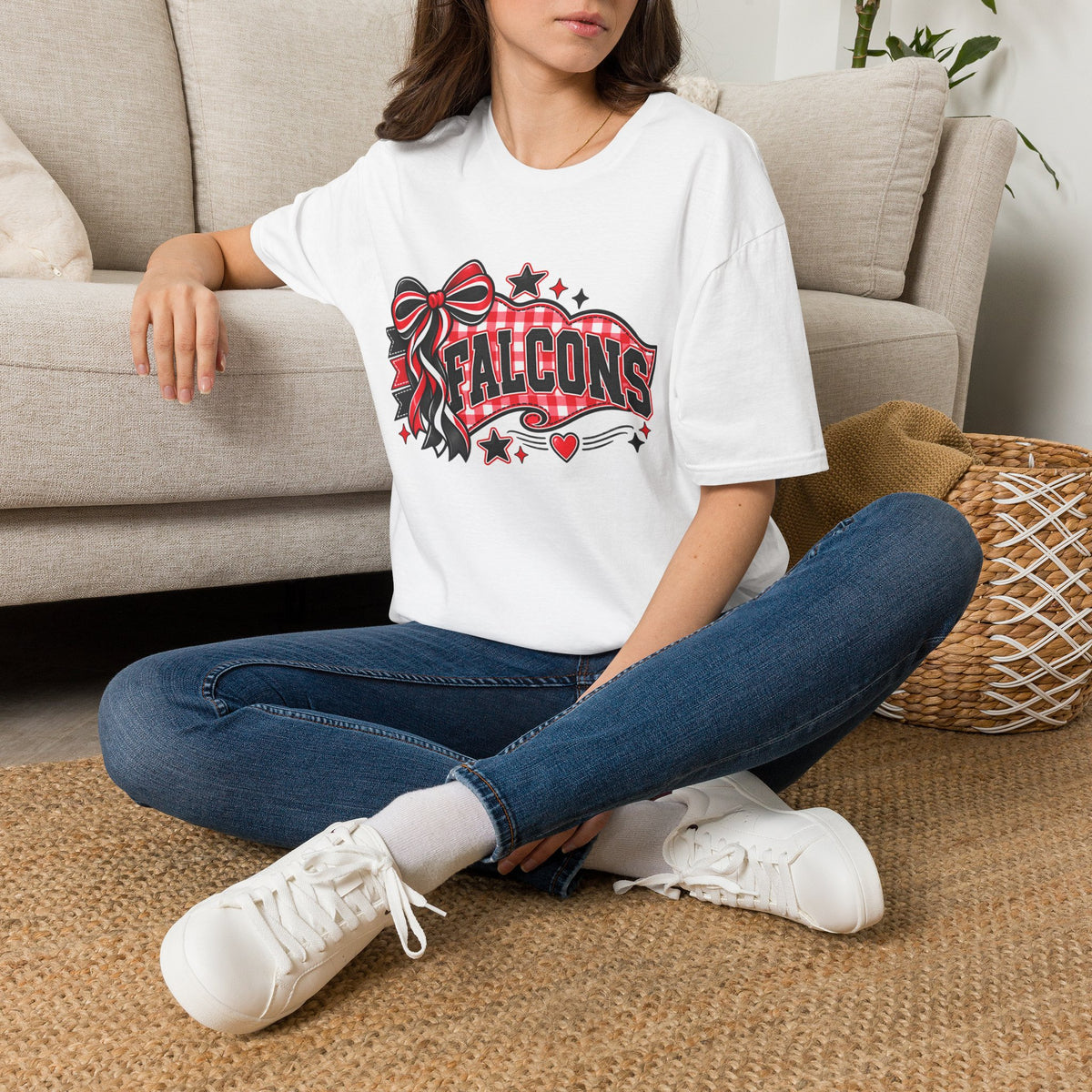 Falcons Bow T-Shirt — Red & Black Spirit Shirt