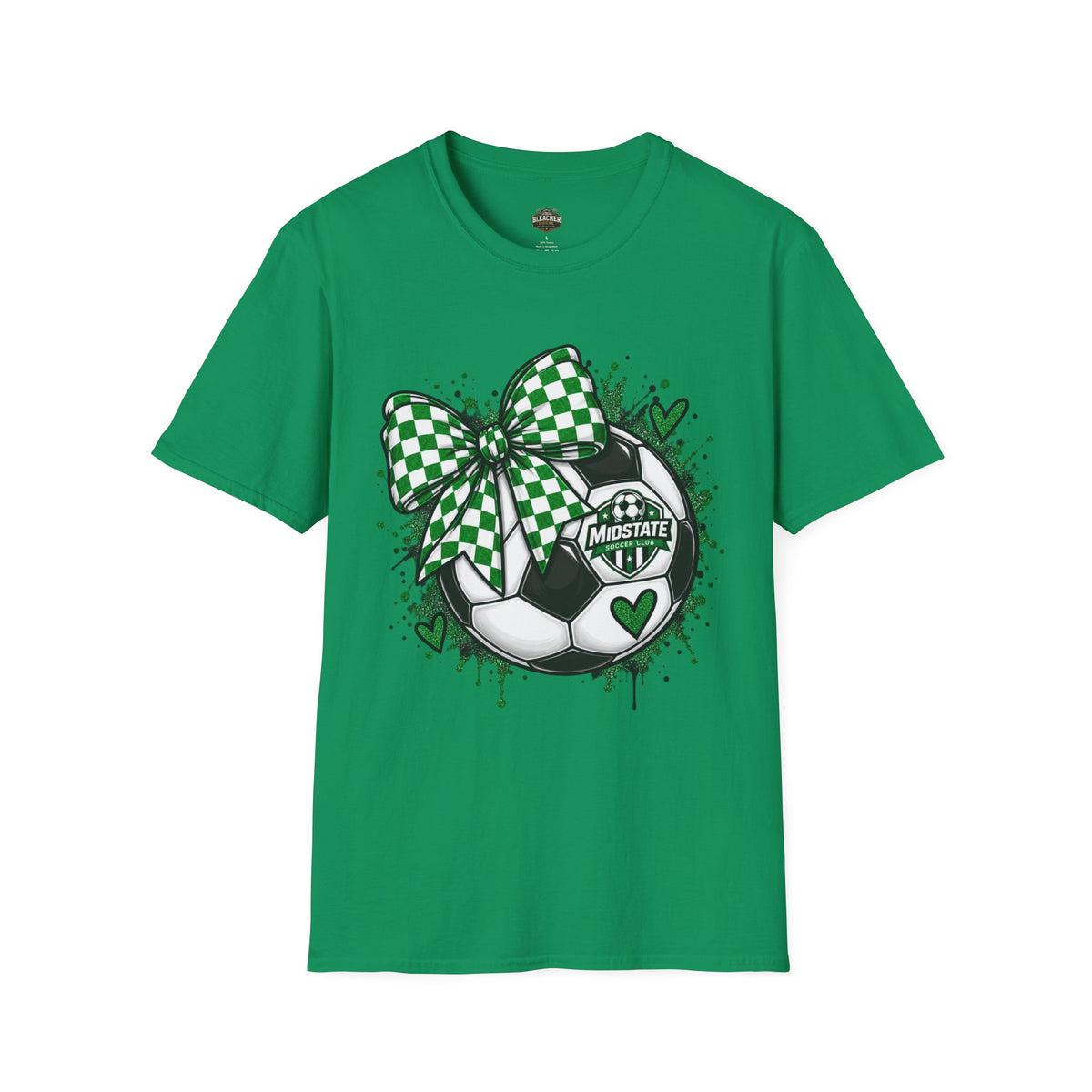 Midstate Soccer Bow T-Shirt — Green Check Midstate Soccer Design