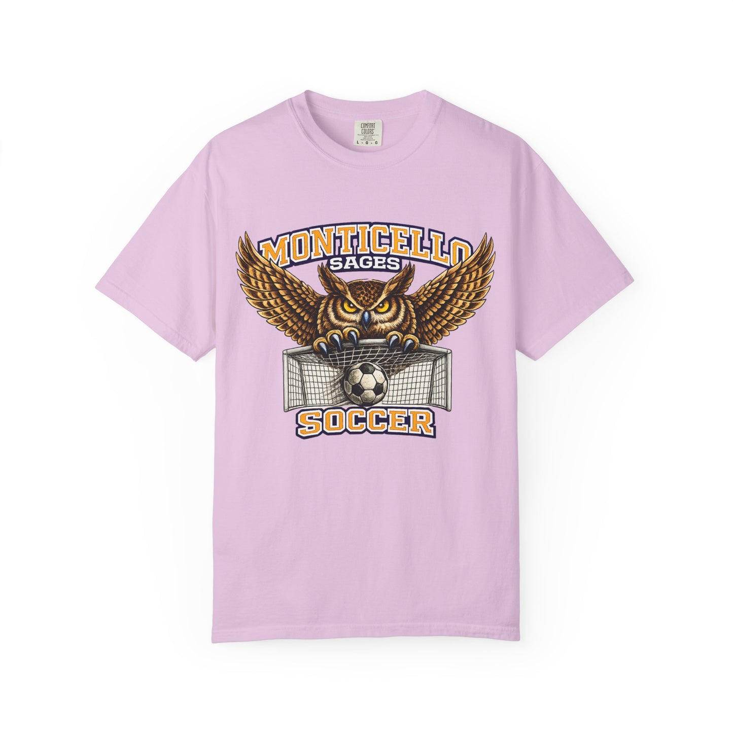 Monticello Sages Soccer T-Shirt — Vintage Owl & Wings Team Tee