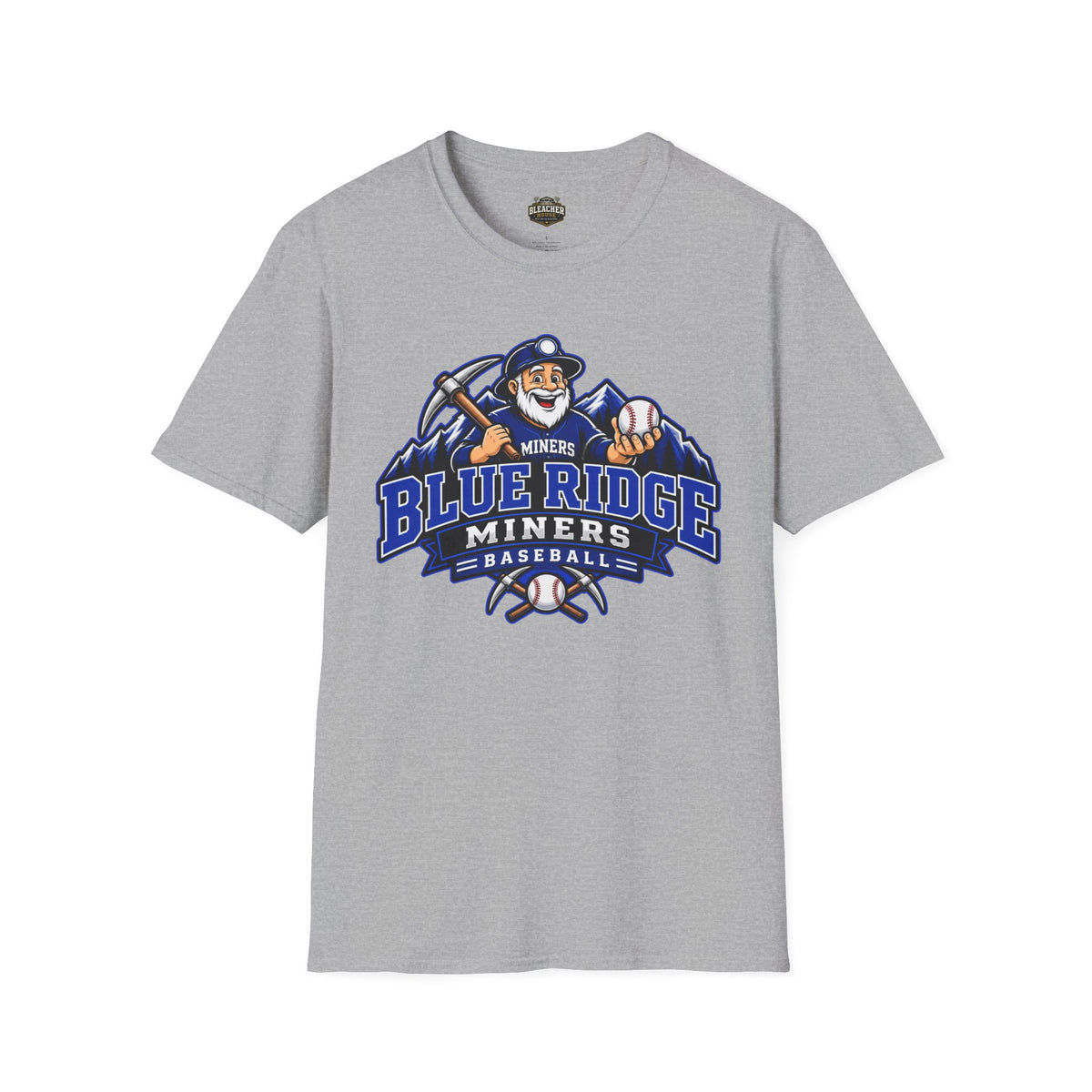Blue Ridge Miners Mascot and Logo T‑Shirt — Unisex Softstyle Tee