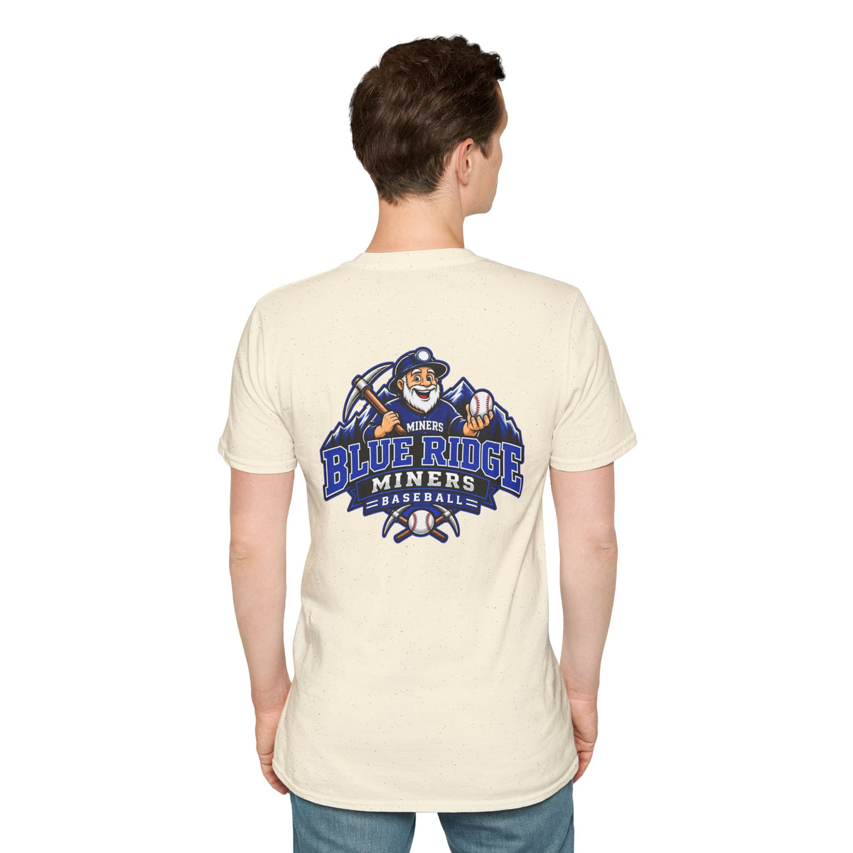 Miners Graphic T-Shirt - Miners Logo on Front, Mascot Design on Back