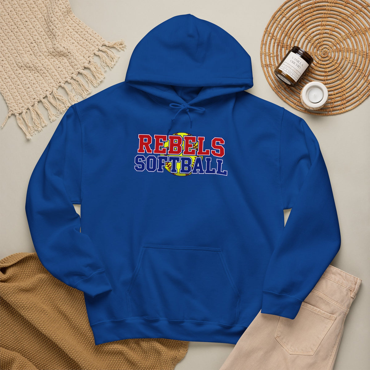 Rebels Softball Hoodie - Team Spirit Softball Pullover