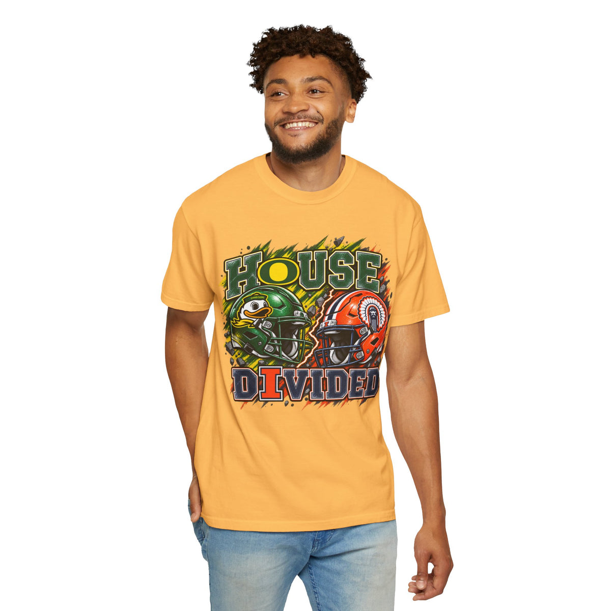 House Divided Football T-Shirt - Oregon vs. Illinois