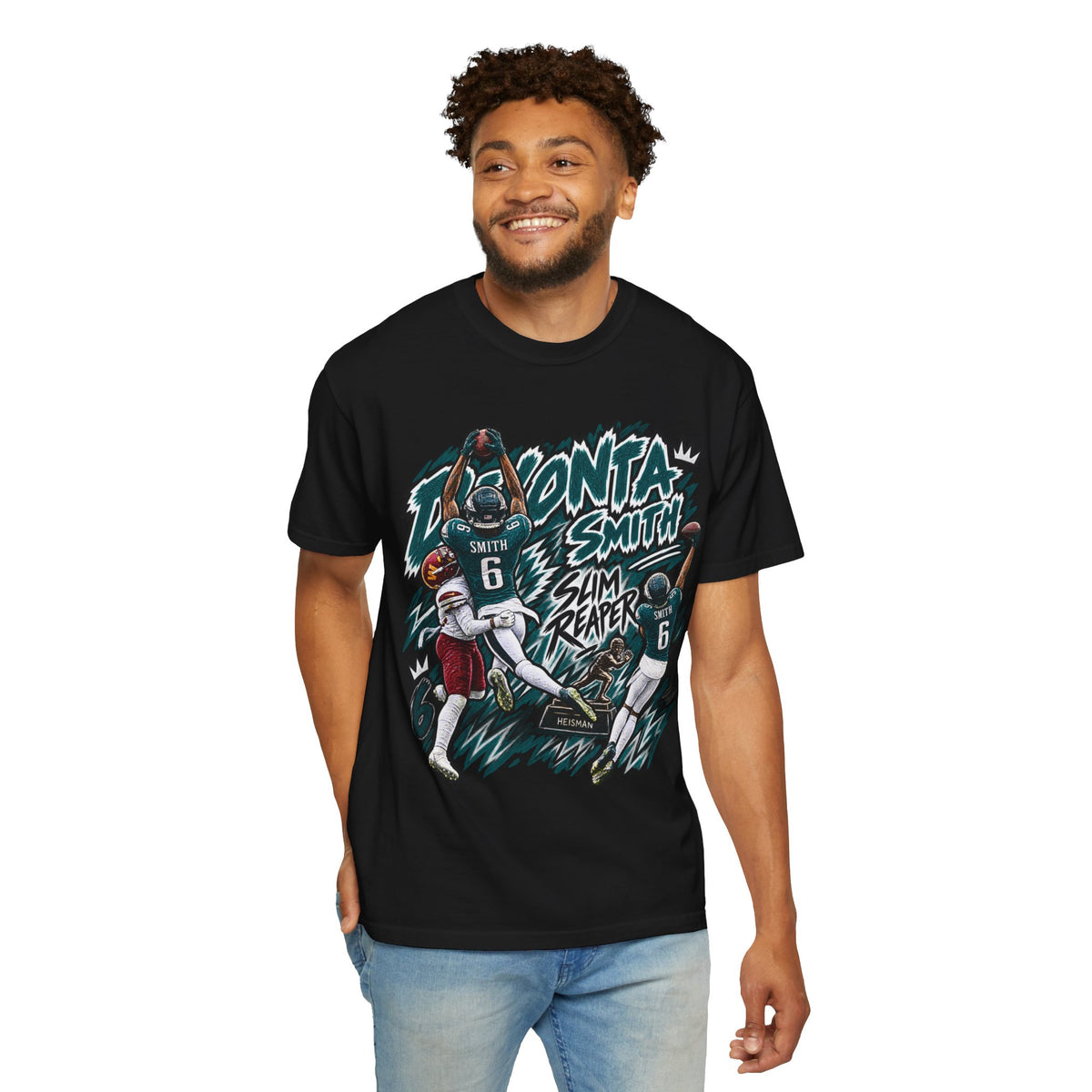 Devonta Smith, SLIM REAPER Graphic T-Shirt - Sunday Standouts Sketch Series