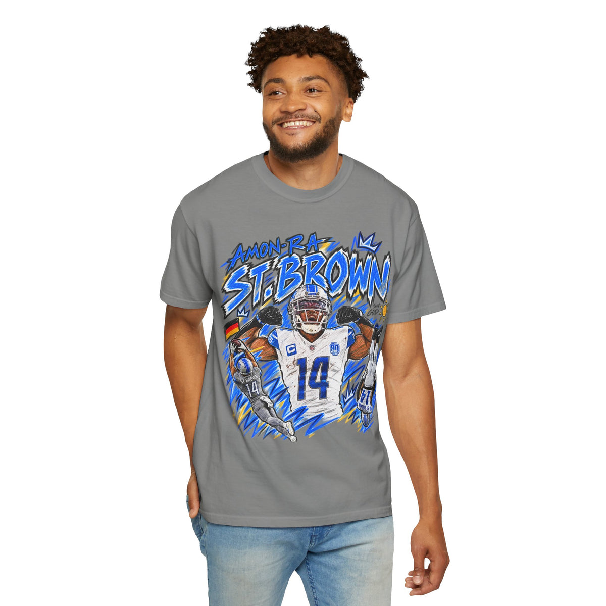 Amon Ra St. Brown Graphic T-Shirt - Sunday Standouts Sketch Series