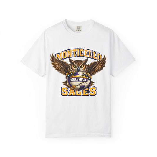 Monticello Sages Volleyball T-Shirt — Vintage Owl & Wings Team Tee