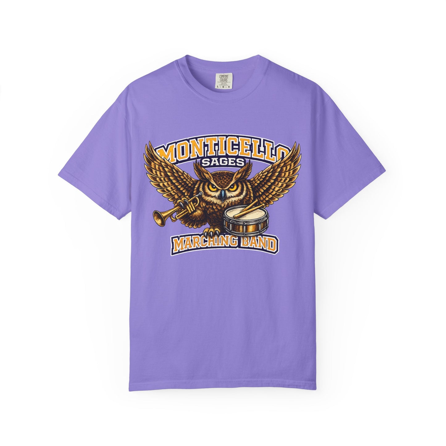 Monticello Sages Marching Band - Vintage Owl & Wings T-Shirt