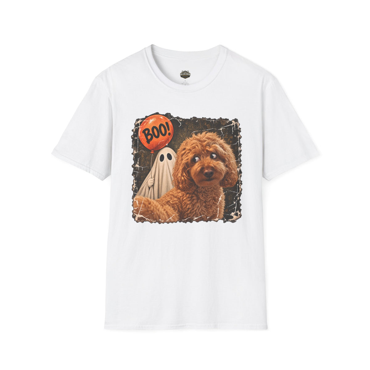 Halloween Dog T-Shirt – Cute Pup with 'Boo!' Ghost Design