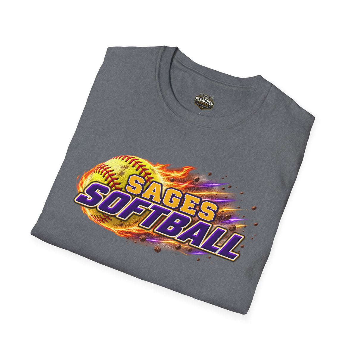 Sages Flaming Softball Graphic T‑Shirt