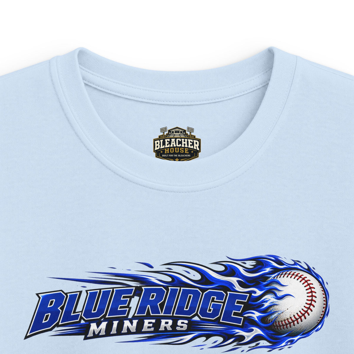 YOUTH Blue Ridge Miners Flaming Baseball T-Shirt – Flaming Ball Softstyle Tee