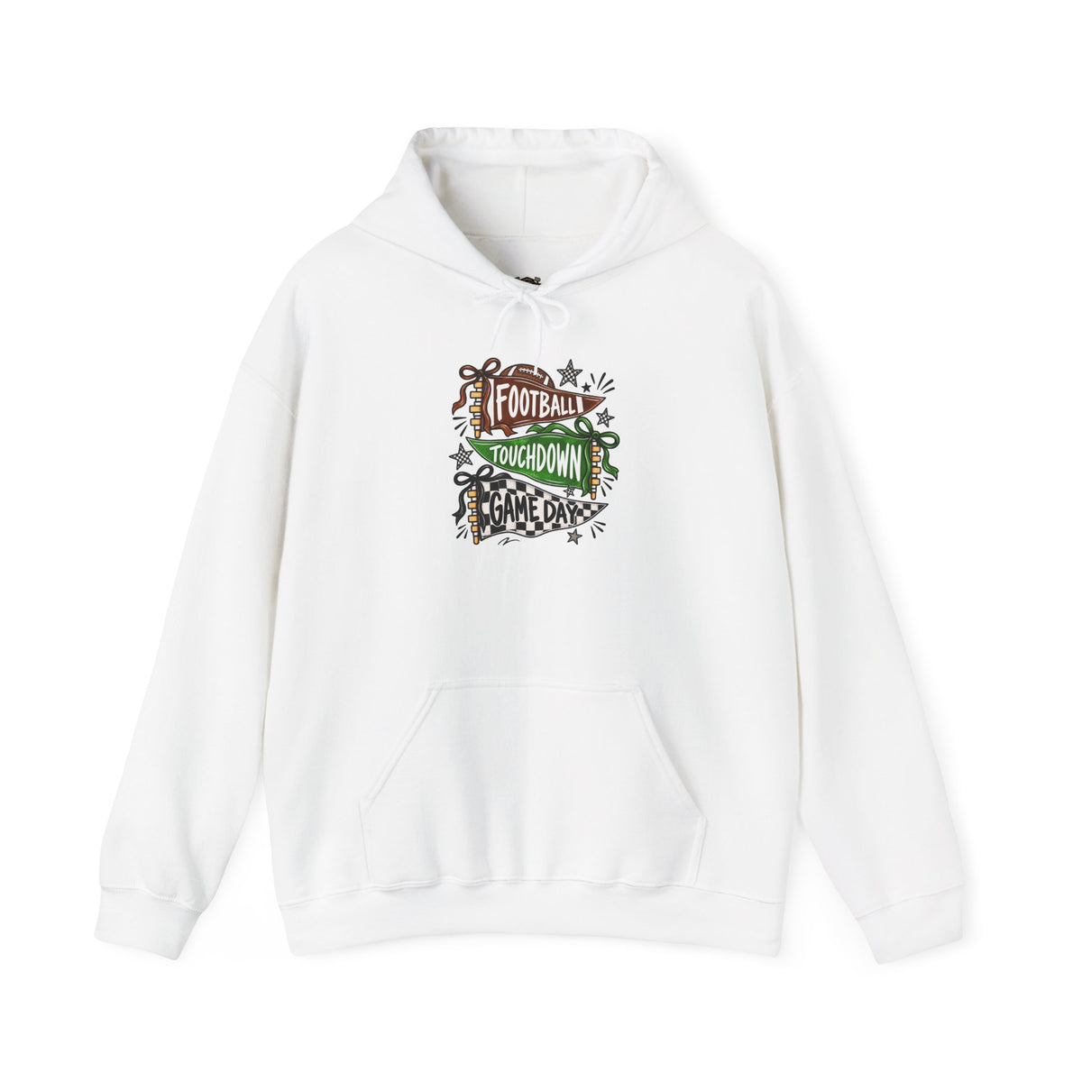 Football Touchdown Game Day Hoodie - Retro Grunge Sports Sweatshirt