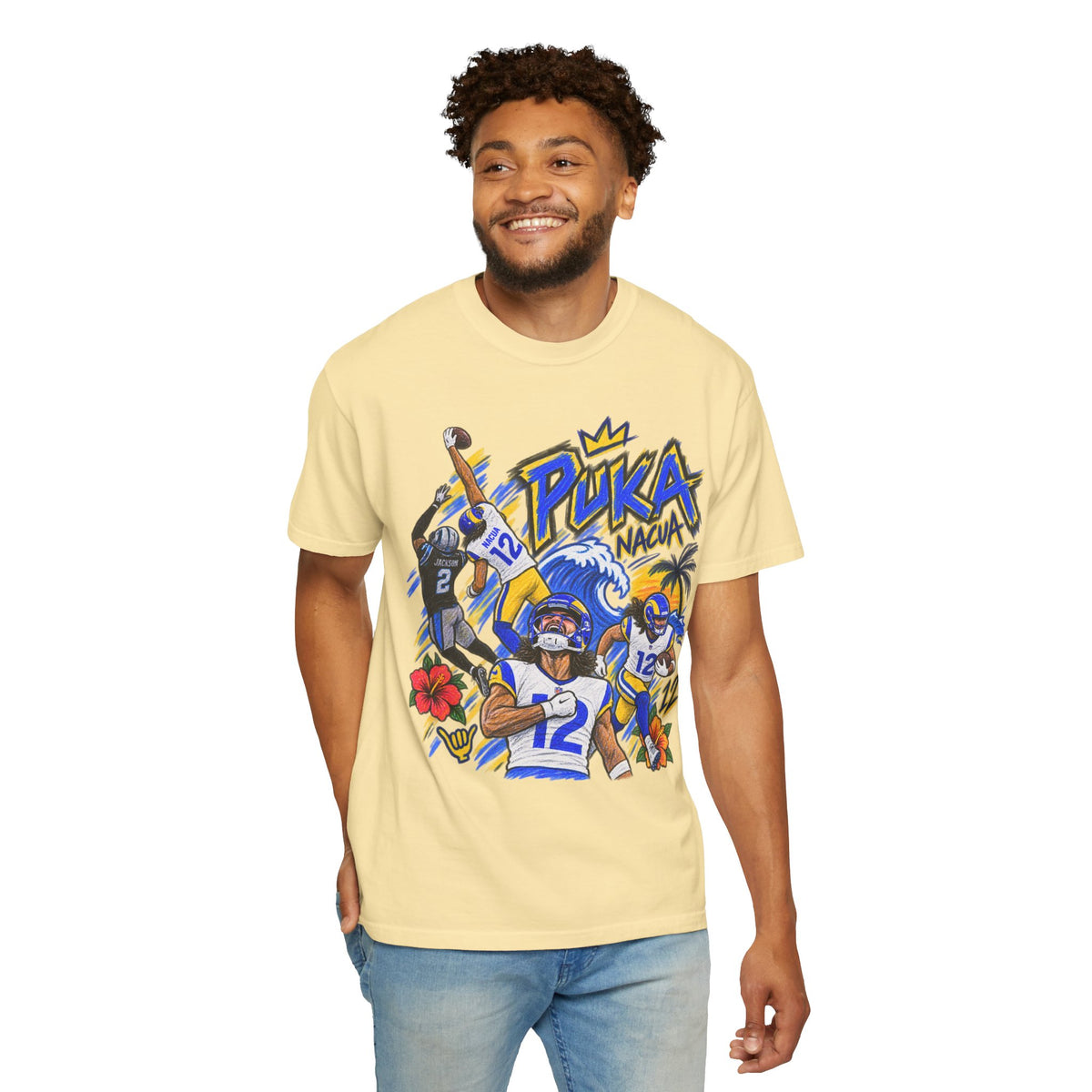 Puka Nacua Graphic T-Shirt - Sunday Standouts Sketch Series