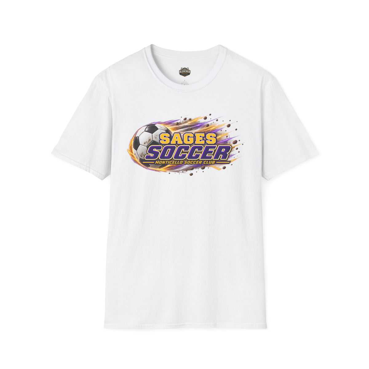 Monticello Soccer Club T Shirt - Flaming Soccer Ball