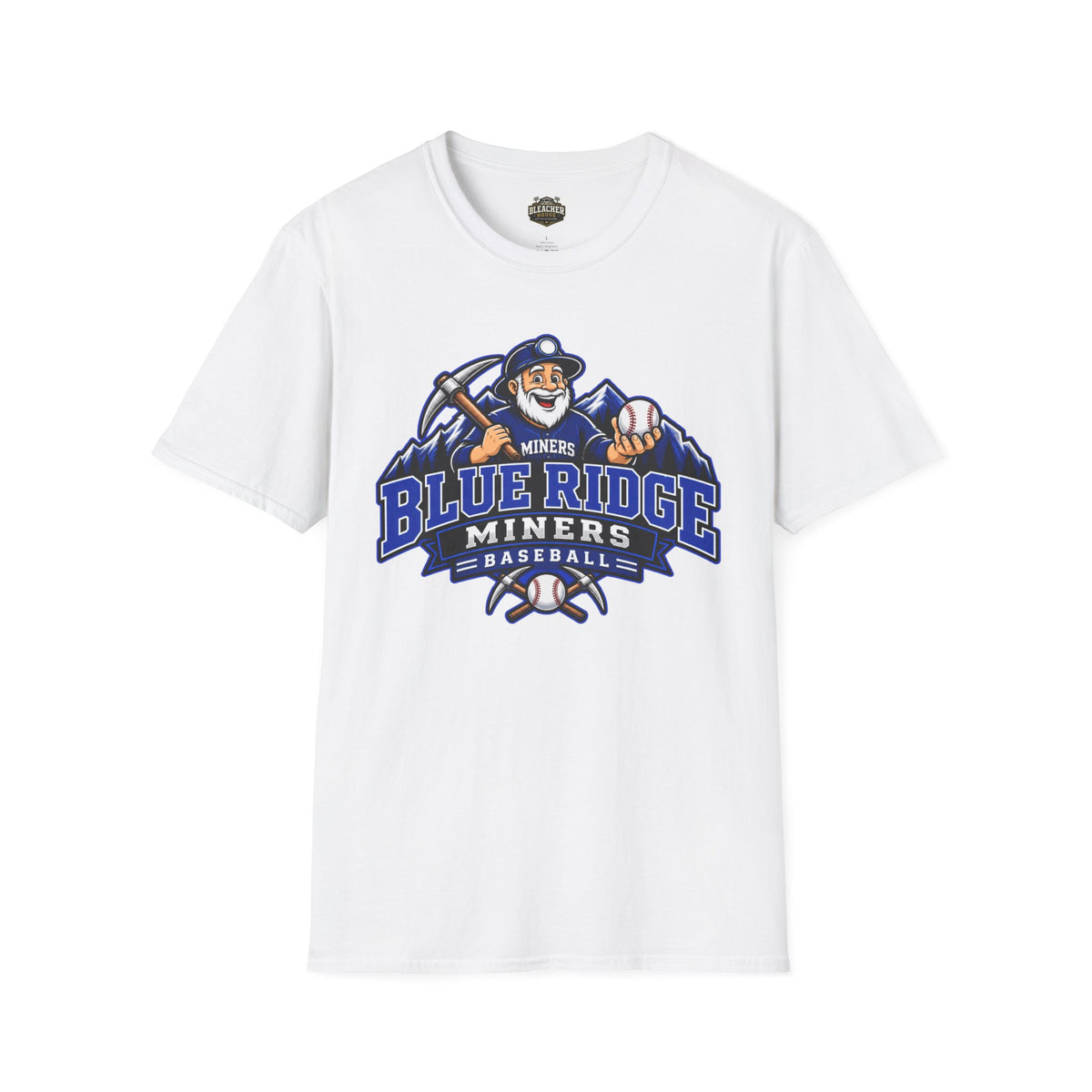 Blue Ridge Miners Mascot and Logo T‑Shirt — Unisex Softstyle Tee