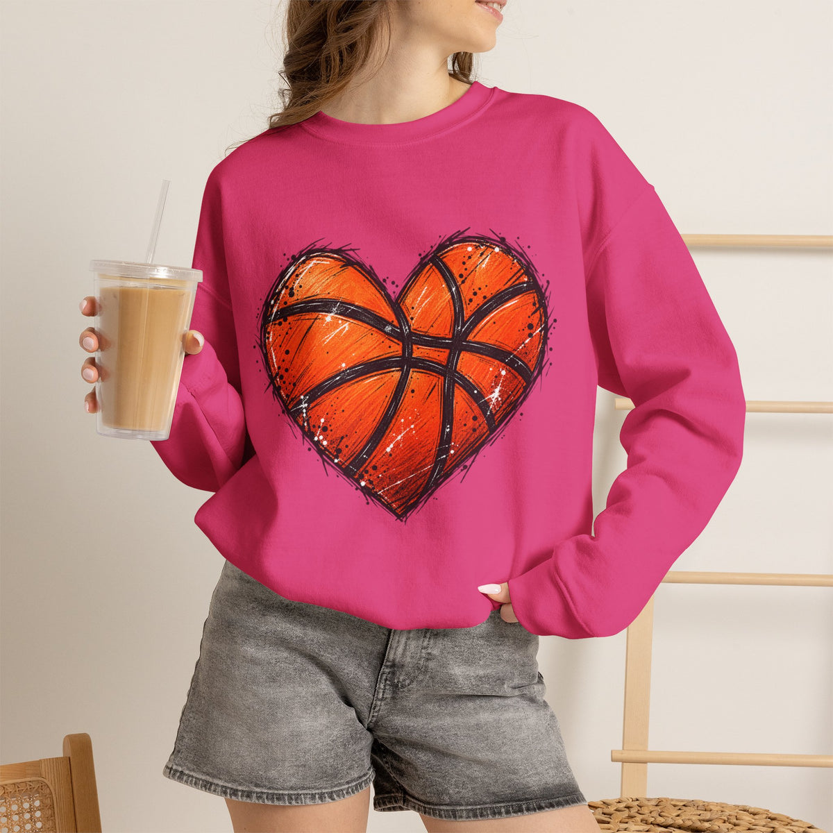 Basketball Heart Crewneck Sweatshirt