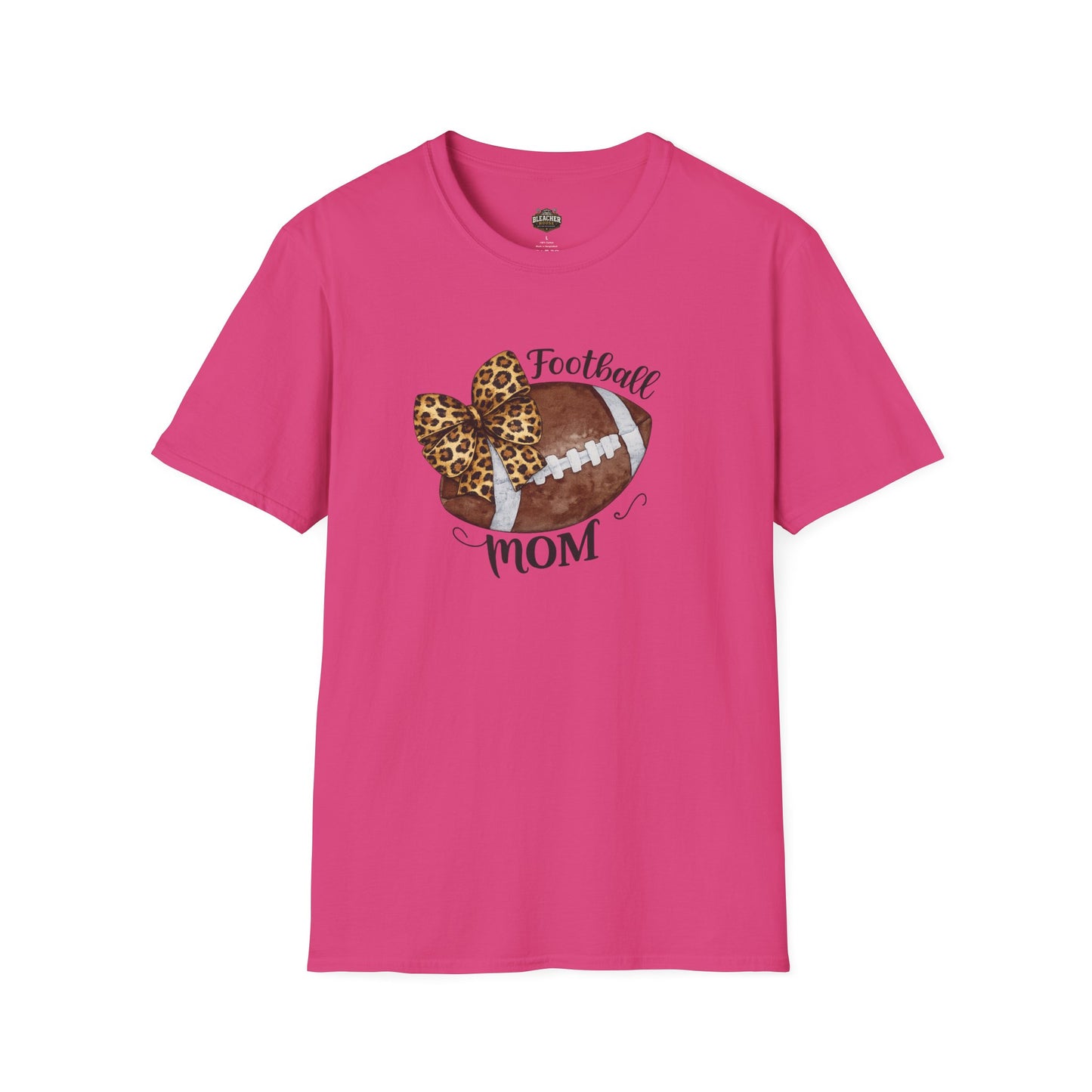 Football Mom T-Shirt — Leopard Bow Game Day Tee