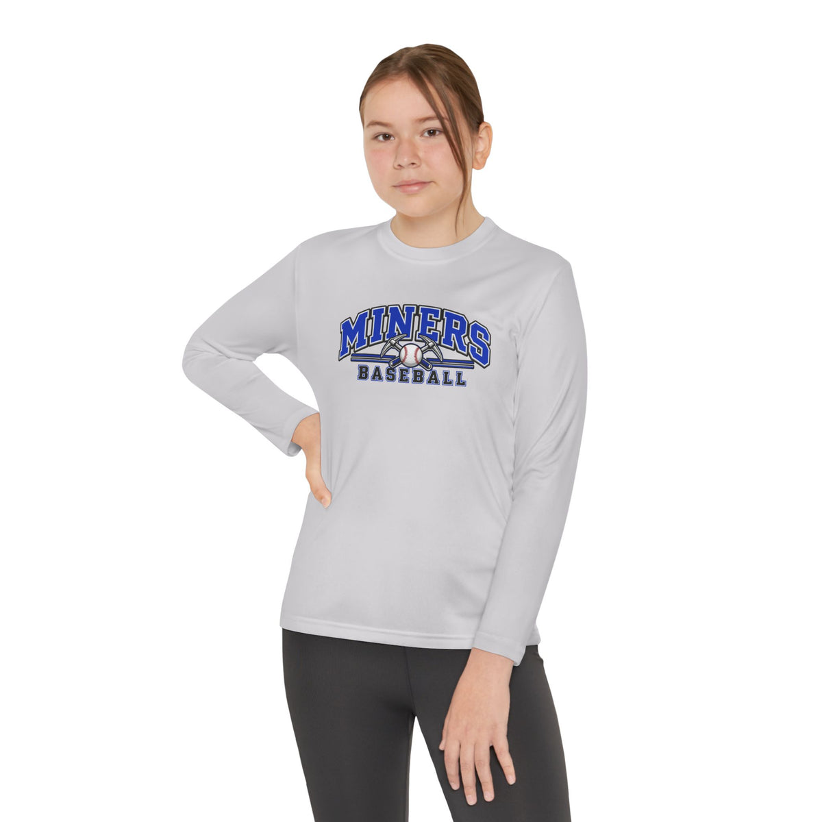YOUTH Miners Baseball Long Sleeve Tee — Team Logo Athletic Shirt