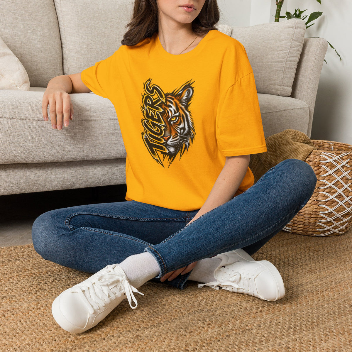 Tiger Head Graphic T-Shirt — Bold ‘Tigers’ Sports Mascot Tee