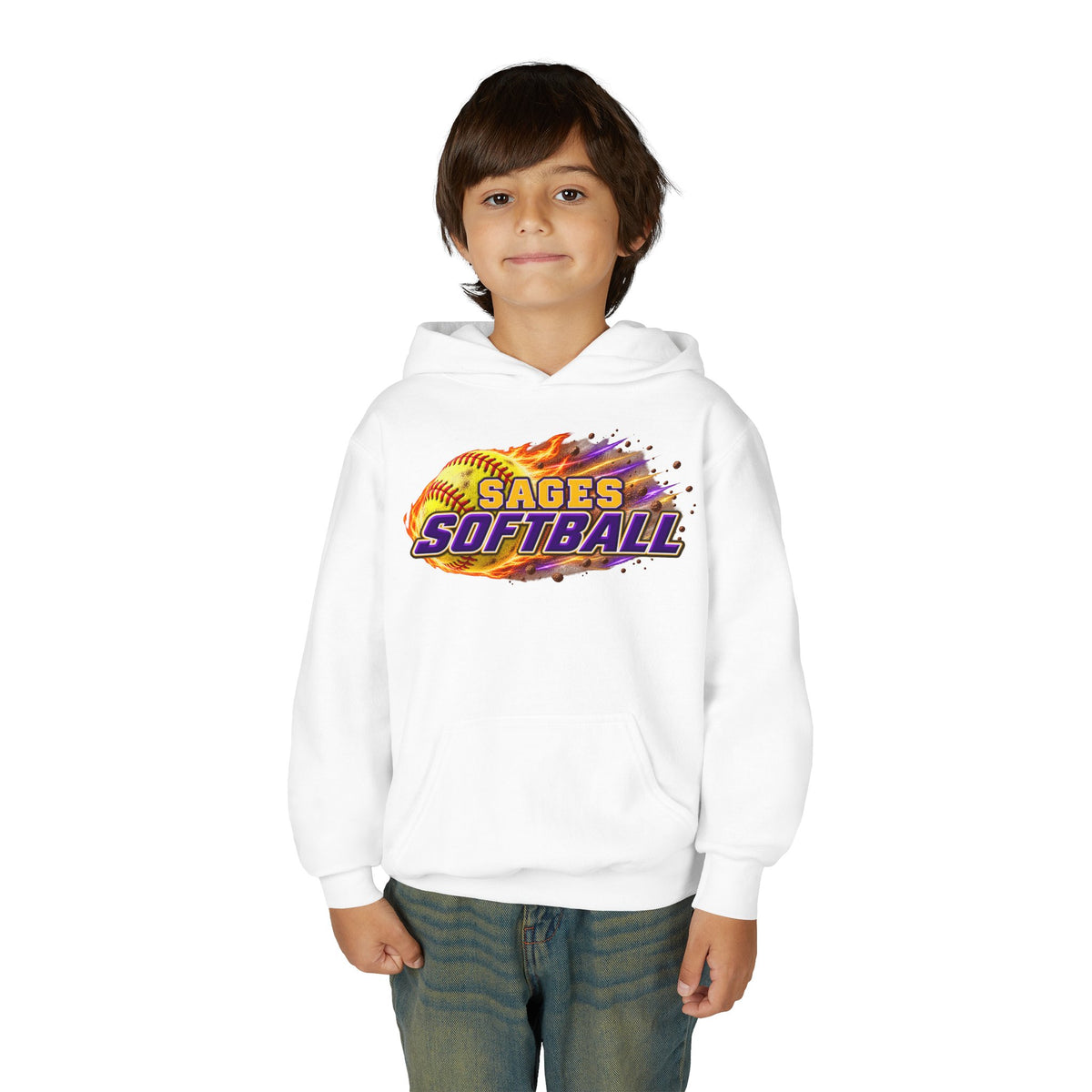YOUTH Sages Flaming Softball Hoodie