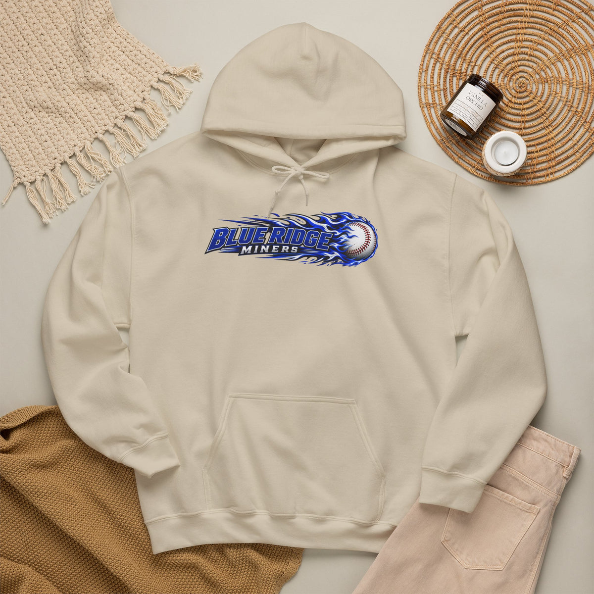 Blue Ridge Miners Flaming Baseball Hoodie – Flaming Ball Hoodie
