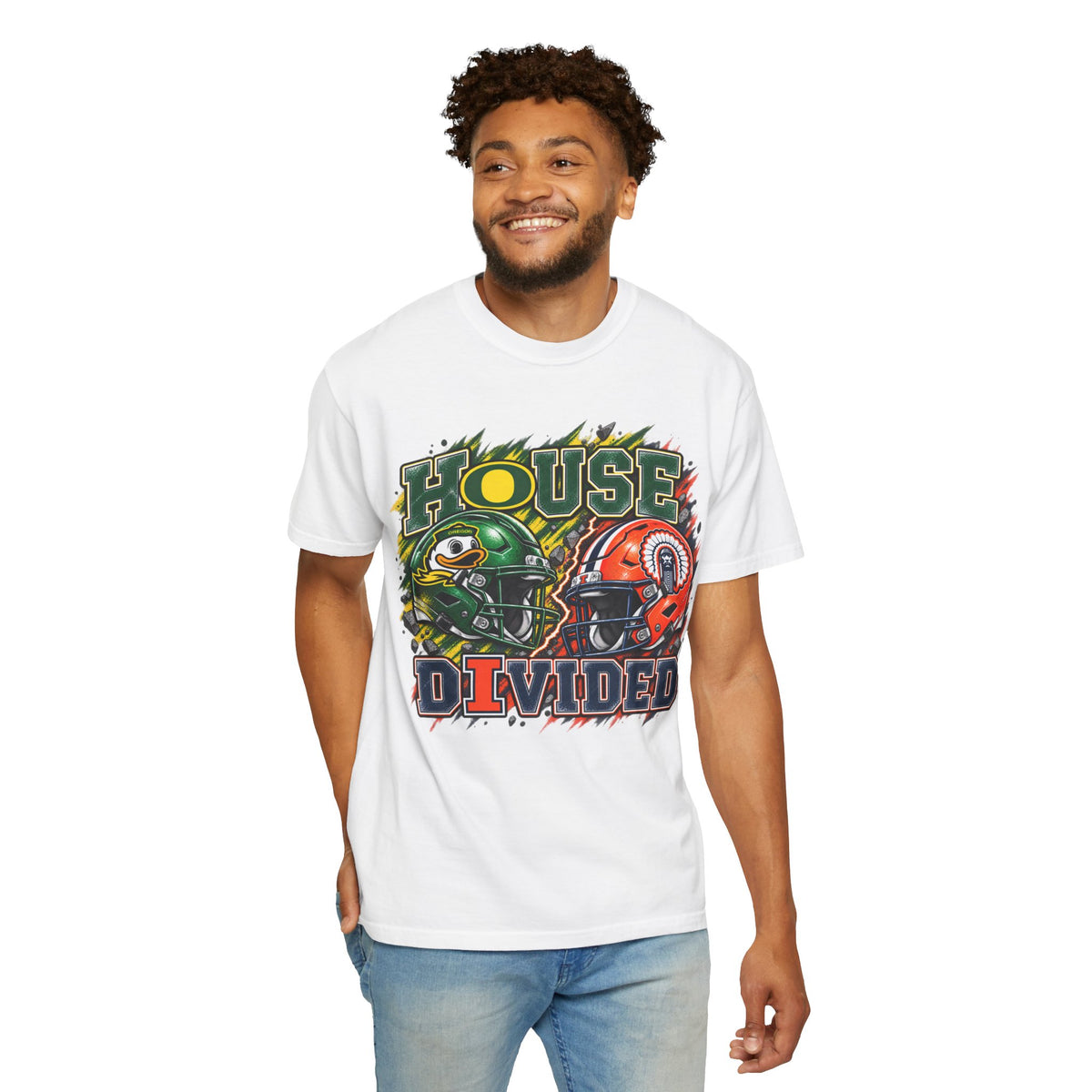 House Divided Football T-Shirt - Oregon vs. Illinois