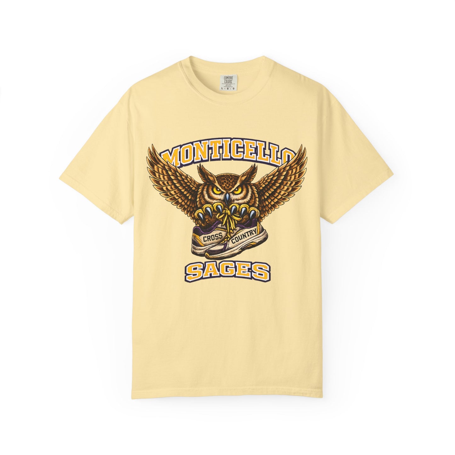 Monticello Sages Cross Country T-Shirt - Vintage Owl & Wings Team Tee