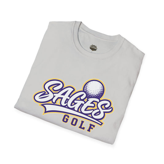 Sages Golf Team T‑Shirt — Vintage Script Golf Ball Logo