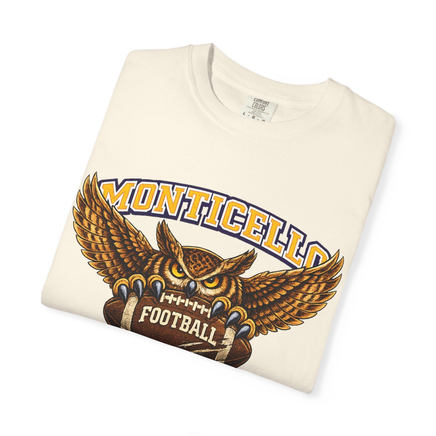 Monticello Sages Football T-Shirt — Vintage Owl & Wings Team Tee