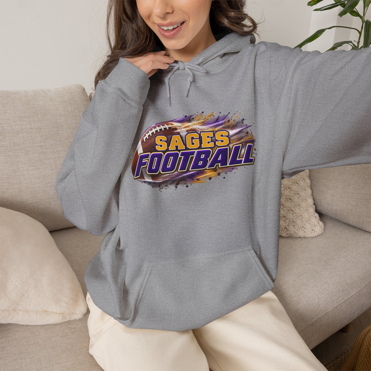 Sages Flaming Football Hoodie