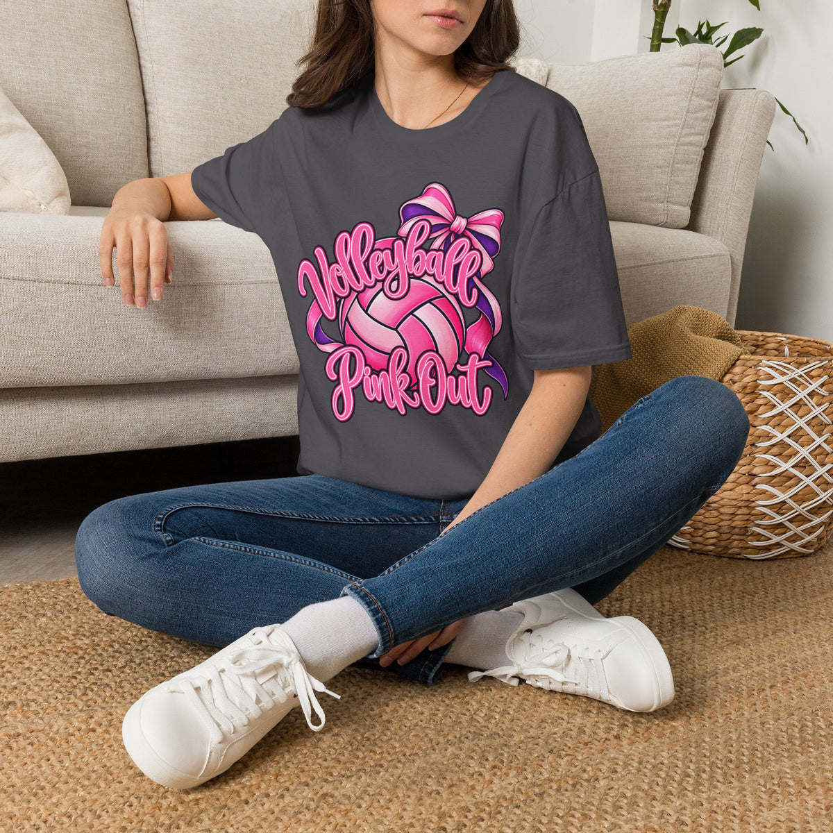 Volleyball Pink Out Tee — Breast Cancer Awareness Volleyball Shirt