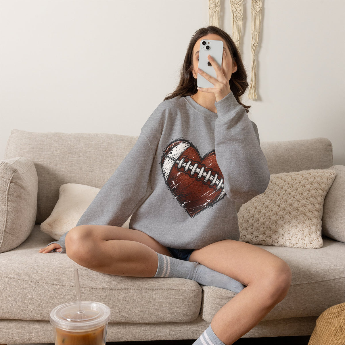 Unisex Heavy Blend™ Football Crewneck Sweatshirt