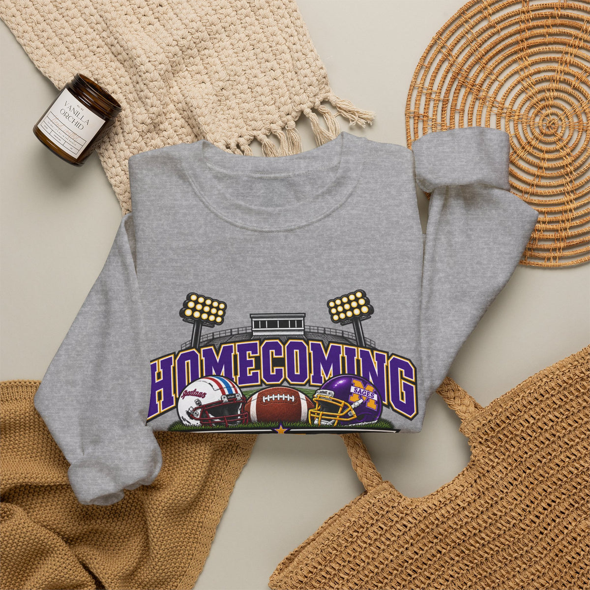 Homecoming 2026 Crewneck Sweatshirt — Football Stadium Design