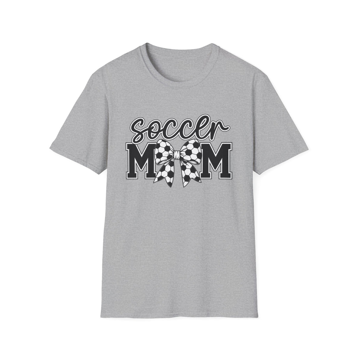 Soccer Mom T-Shirt — Leopard Bow Soccer Ball Design