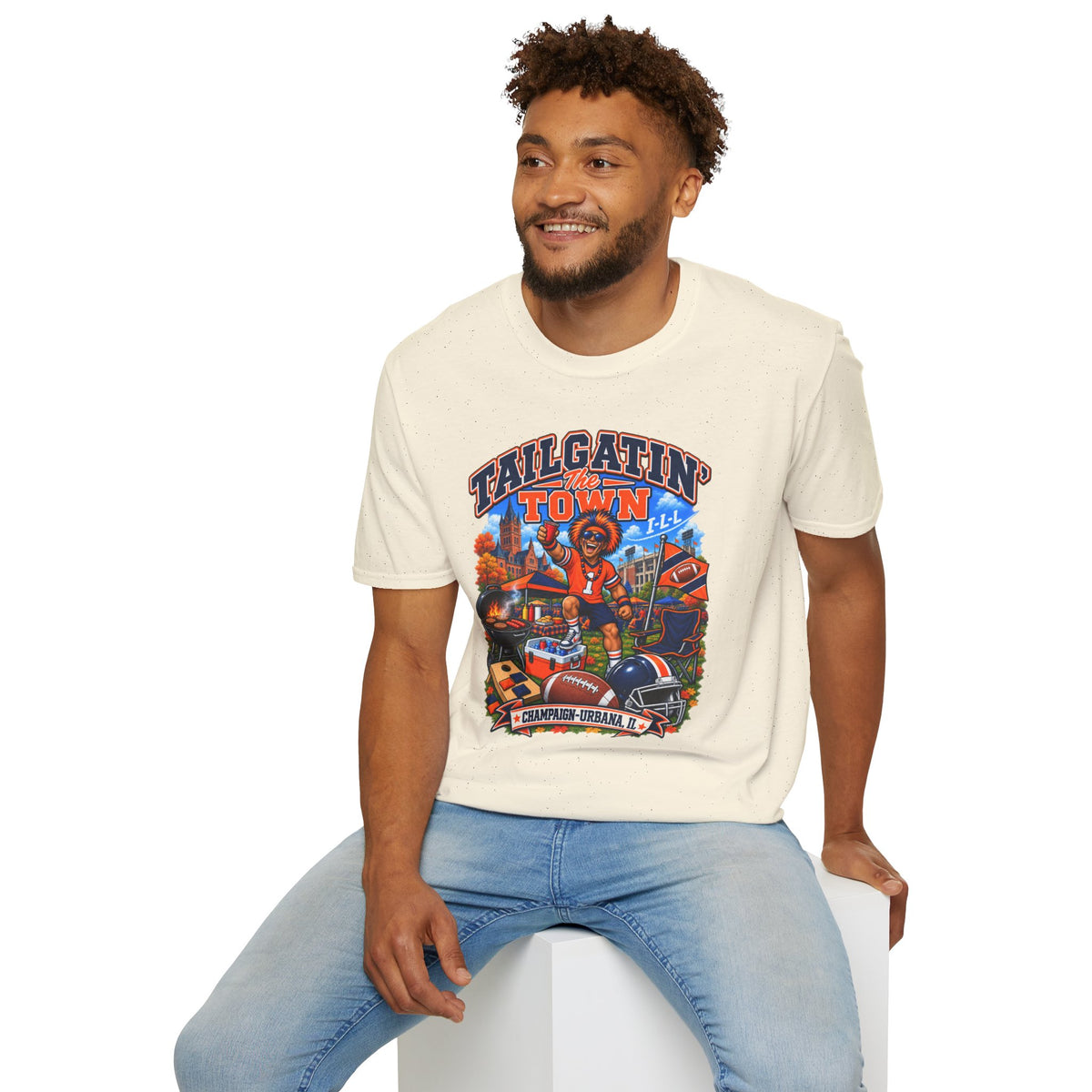 Tailgatin' the Town - ILLINOIS EDITION - College Game Day Tailgate Tee