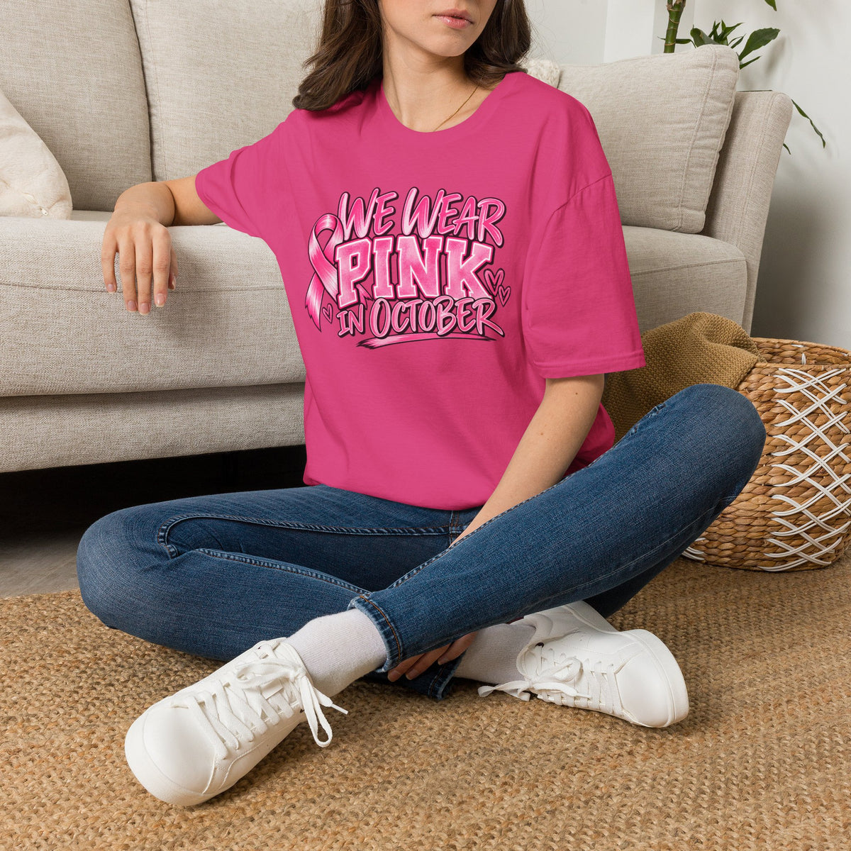 We Wear Pink in October T-Shirt — Breast Cancer Awareness Tee