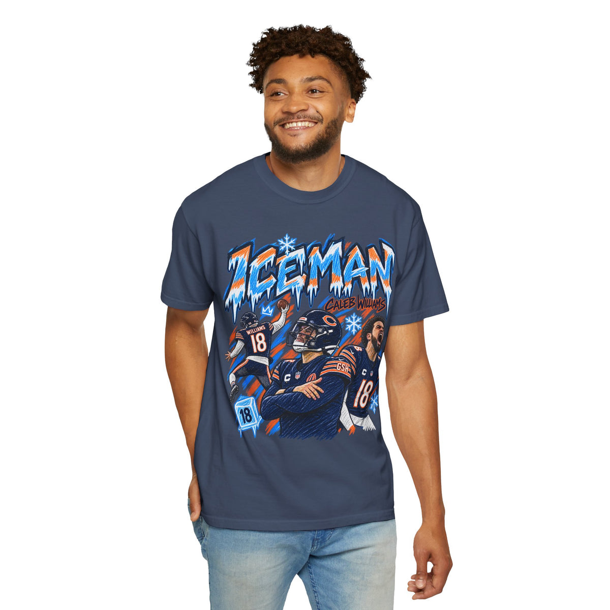 Caleb Williams, ICEMAN Graphic T-Shirt - Sunday Standouts Sketch Series