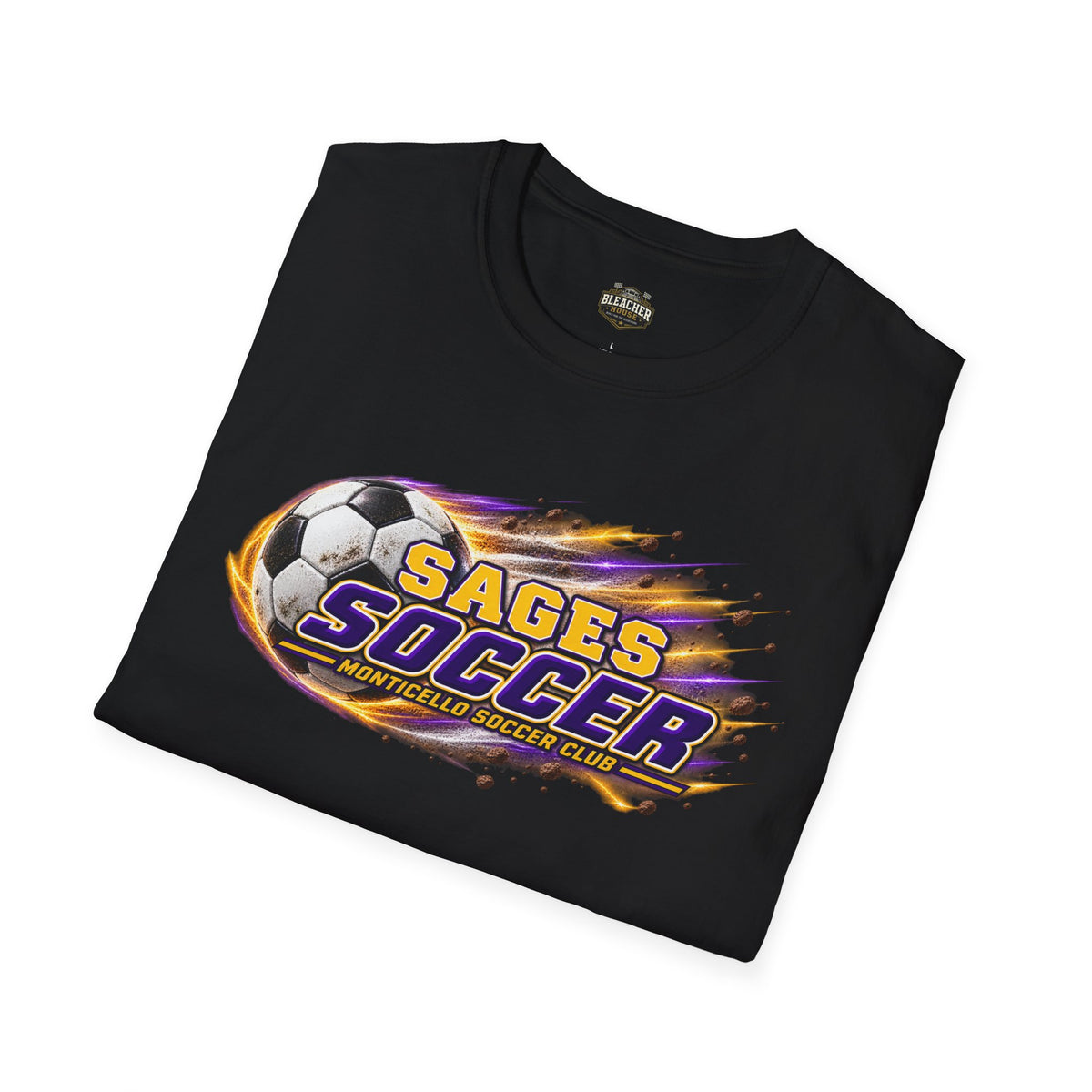 Monticello Soccer Club T Shirt - Flaming Soccer Ball